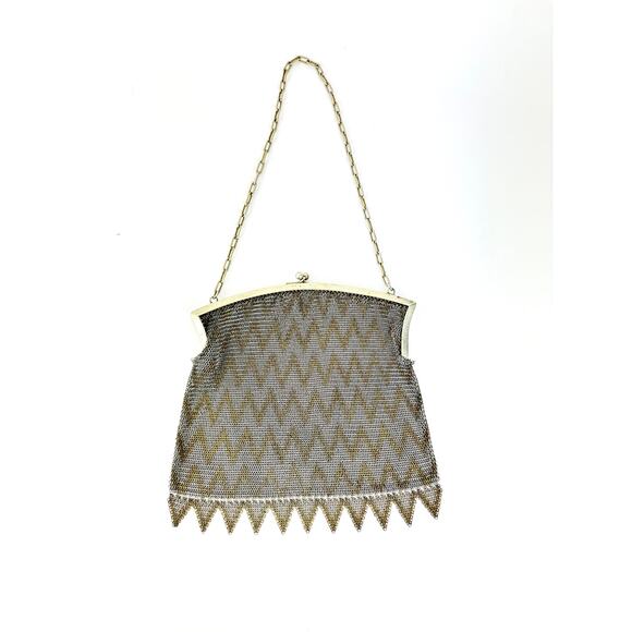 Herringbone Vintage Metal Mesh Bag Light Repair Needed - Picture 5 of 10